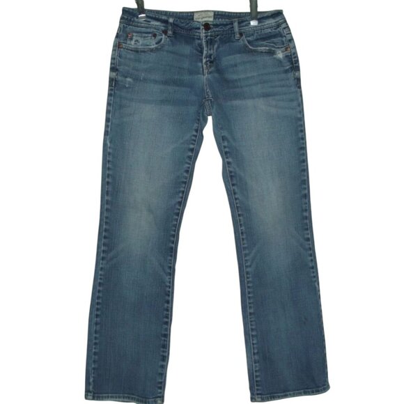 Aeropostale Jeans 5/6 Short x 29 Low Rise Blue Boot Cut pocket flaps stretch - Picture 1 of 7